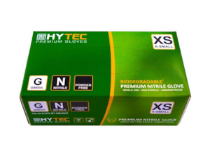Hytec Green Nitrile Gloves, Powder Free, Biodegradable