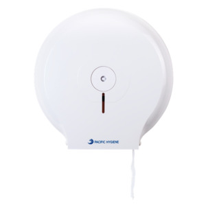 Dispensers 1: Pacific Hygiene Single Jumbo Toilet Roll Dispenser - White