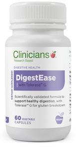 Natural And Organic Antibiotic Support: Clinicians DigestEase with Tolerase 60 caps
