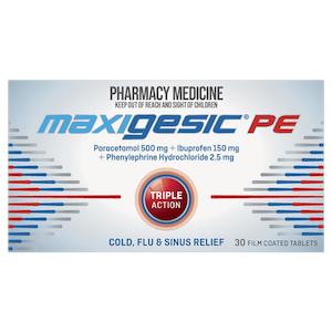 Cold Flu: MAXIGESIC PE Cold Flu & Sinus Relief 30s