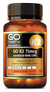 Bone Joint Health: GO K2 75mcg Advanced Bone Care Joint & Bone Health 30 Vege Capsules