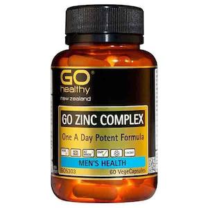 Daily Support: GO Healthy Go Zinc Complex 1-A-Day Potent Formula Men's Health 60 Vege Capsules