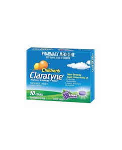 Allergies And Hayfever: Children's Claratyne Grape Flavoured 10 Chewable Tablets