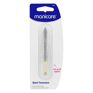 MANICARE Slant Tweezers Gold Tipped