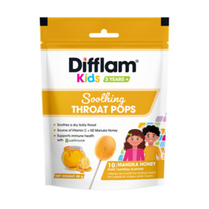 All: Difflam Kids Soothing Throat Pops Manuka Honey 10