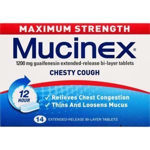 Coughs And Colds: Mucinex Chesty Cough Maximum Strength 1200mg Tablets 14s