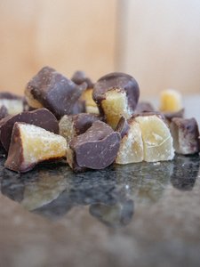 Products: Crystalised Ginger & Dark Chocolate - Coromandel Chocolate