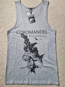 Singlet Grey Marle - Coromandel Fishing Print