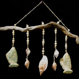 Products: Shell and Pottery Fish Wall Hanging