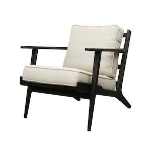 Living: Juno Occassional Chair / Black Oak + Linen