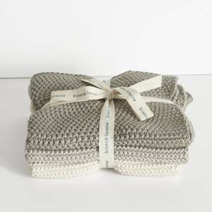Kids: Lavette Knitted Washcloths / Taupe