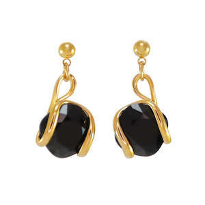 Jewellery: Black Crystal Drop Stud Earring