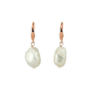 Jewellery: Simply Italian / White Baroque Pearl Earrings