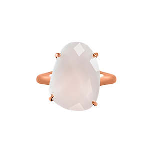 Jewellery: Crystal Ring / White Oval