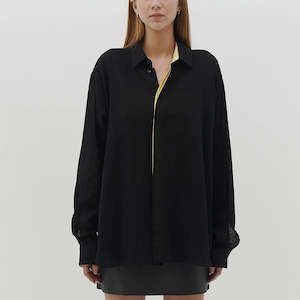Sale: Bassike / Relaxed Gauze Cotton Shirt / Black