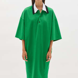 Sale: Bassike / Polo Short Sleeve T-Shirt Dress / Emerald