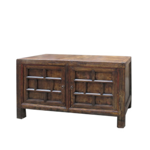 Furniture: Antique Chinese Rice Cabinet / 2 Door / Dark
