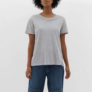 For The Wardrobe: Bassike / Regular Classic T-Shirt / Grey Marl