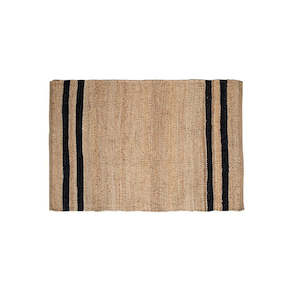 Living: Jute Doormat / Natural + Black Stripes