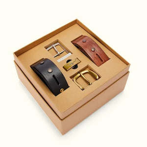 Lifestyle: RM Williams / Belt Gift Set / Mid Brown + Black