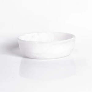 Nashi Home / Signature Round Bowl / White Swirl