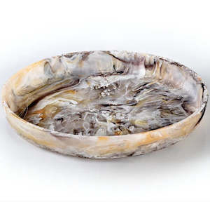 Nashi Home / Round Platter / Mocha Swirl