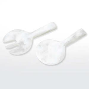 Nashi Home / Short Handle Servers / White Swirl