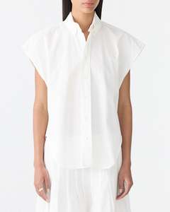 Bassike / Crushed Cotton Summer Shirt / Natural