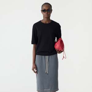 Bassike / Mercerised Cotton Boxy Knit / Black