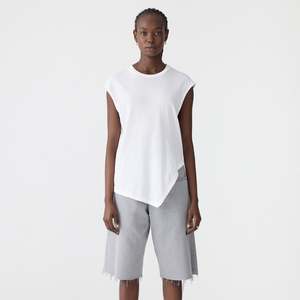 Casualwear: Bassike / Asymmetric Crew Tank / White