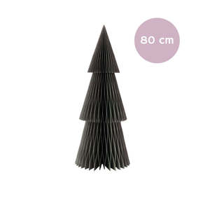 Christmas Tree Standing Ornament / Olive Green with Silver Glitter Edge / Large