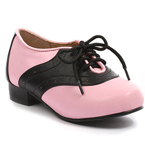 Decades Costumes: Pink & Black Saddle Shoes for Kids