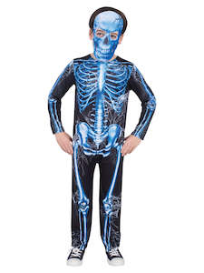 Skeleton Neon Blue Costume for Kids