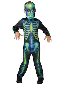 50 And Under: Neon Skeleton Glow in the Dark Costume for Kids