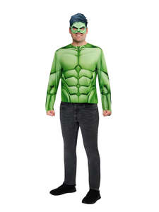 50 And Under: Hulk Costume Top & Mask Set for Adults - Marvel