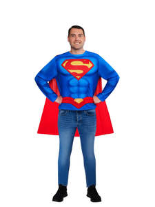 50 And Under: Superman Costume Top & Cape for Adults - DC Comics