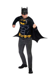 Batman Costume Top, Cape & Mask Set for Adults - DC Comics