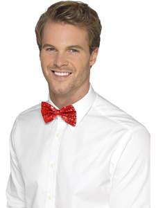 Red Sequin Bow Tie for Adults