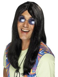 Decades Costumes: Neil Hippie Black Wig for Adults
