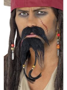 Pirate Black Facial Hair Set for Adults