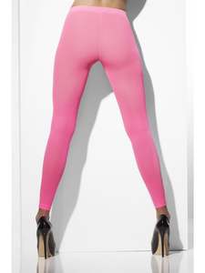Neon Pink Footless Tights for Adults