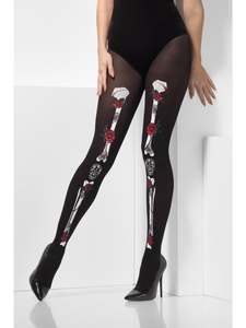 25 And Under: Day of the Dead Opaque Tights for Adults