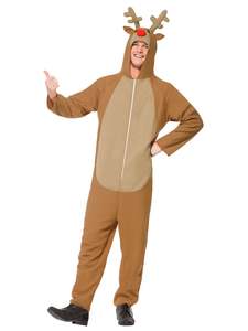 75 And Under: Reindeer Deluxe Onesie Costume for Adults