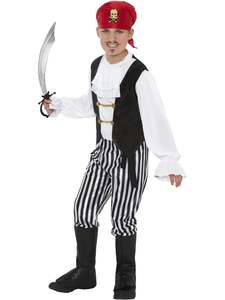 75 And Under: Pirate Black & White Costume for Kids