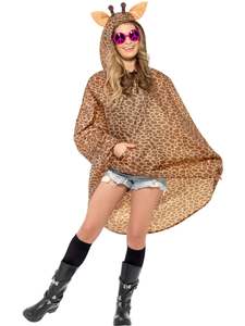Zoo Animal Costumes: Giraffe Party Poncho for Adults