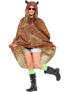 Tiger Party Poncho for Adults