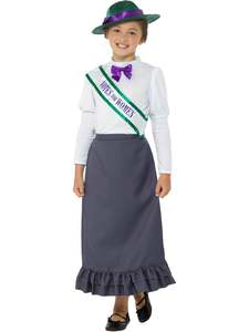 100 Days Of School Costumes Accessories: Suffragette Victorian Grey Costume for Kids