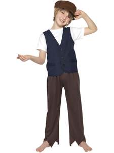 Victorian Poor Peasant Boy Accessory Kit for Kids - Brown