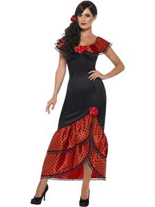 45 To 60: Flamenco Senorita Black Costume for Adults