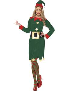 45 To 60: Elf Green Dress Costume for Adults